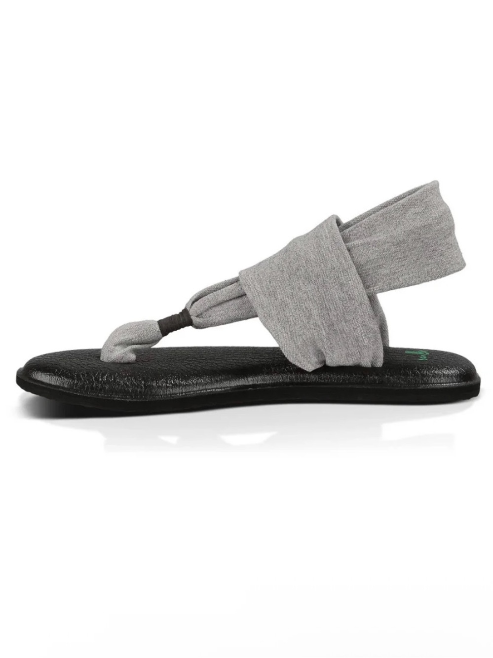 Sanuk gray black yoga sling two strap comfy sandals shoes size 7